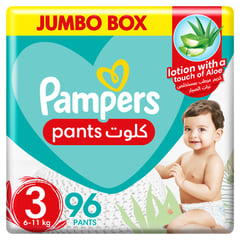 Pampers Baby Pants With Aloe Vera Lotion Size (3) 6-11 Kg 96 Pants