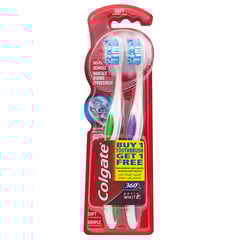 Colgate 360 Optic White Soft Teeth Whitening Toothbrush, Value Pack - 2Pk