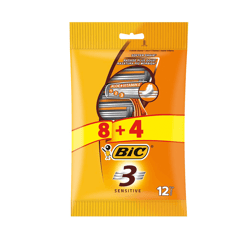 BIC 3 Sensitive Razor Pouch (Pack of 12)