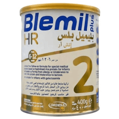 Blemil Plus HR (2) Baby Milk 400g
بليميل بلس إتش آر (2) حليب أطفال 400 جم