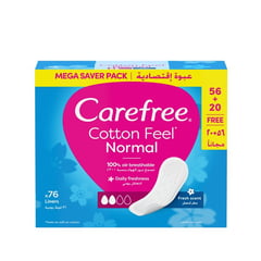 Carefree Panty Liners Cotton Fresh Scent 76 Pieces
