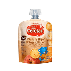 Cerelac Banana,Apple, Orange & Biscuit 90g
مهروس سيريلاك موز، برتقال، تفاح وبسكويت 90 جم