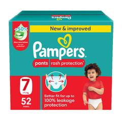 Pampers Baby Pants With Aloe Vera Lotion Size (7) +17 Kg 52 Pants Jumpo Pack