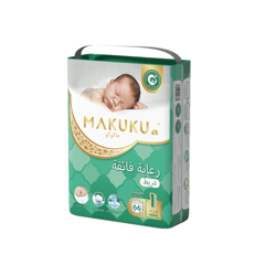 Makuku Pro Care Tape Diapers (1) 66 Pieces
ماكوكو برو كير حفاضات بشريط لاصق (1) 66 حفاض