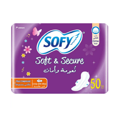 Sofy Soft And Secure, Maxi, Large 29 Cm, Sanitary Pads With Wings, Pack Of 50 Pads