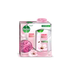 Dettol Shower Gel Skincare + Puf 300 Ml