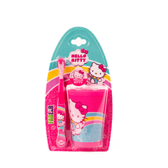 Hello Kitty Set Tooth Brush With Glass