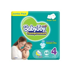 بيبي جوي مضغوطة كبير (4) 10-18 كيلو عبوة جامبو 48 حفاض