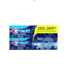 Crest 3D White Deluxe Arctic Fresh Toothpaste, 2 X 75 ml
كرست معجون أسنان مبيض عرض 75 مل