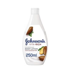 Johnson`s Vita-Rich Body Lotion Nourishing With Cocoa Butter 250 ml
جونسون لوشن الجسم فيتا ريتش للإنتعاش بخلاصة زبدة الكاكاو 250 مل