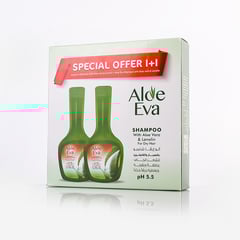 Eva Shampoo Aloe Vera With Lanolin (1+1Free) 2X320Ml