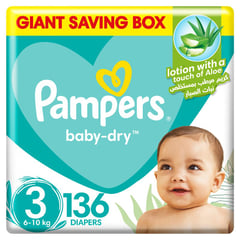 PAMPERS SIZE (3)MEDIUM  GAINT SAVING BOX136 DIAPERS