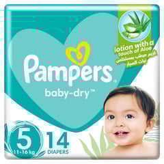 PAMPERS SIZE (5) JUNIOR 11-16 KG CARRY PACK 14 DIAPERS