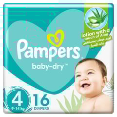 PAMPERS SIZE (4) LARGE 7-14/9-14 KG  16 DIAPERS
