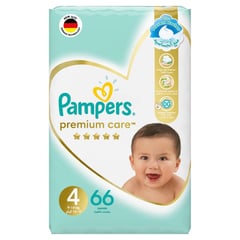 PAMPERS PREMIUM CARE SIZE (4) LARGE 9-14 KG 66 DIAPERS