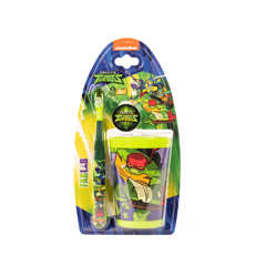 NICKELODEON Kids Tooth Brush TURTLES With Glass