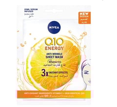NIVEA Q10 Plus C Anti-Wrinkle Face Sheet Mask Vitamin C, 2.8g