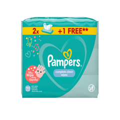 Pampers Baby 192 Wipes Fresh Clean 2+1 Free 