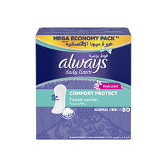 ALWAYS PANTYLINER COMFORT PROTECT FEXIBLE NORMAL FRESH SCENT 80