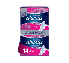 ALWAYS DIAMOND ULTRA THIN LONG 14 PADS