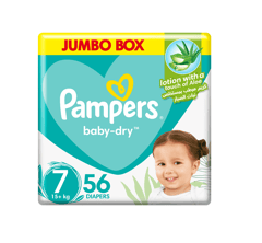 Pampers Size (7) +15 Kg 56 diapers