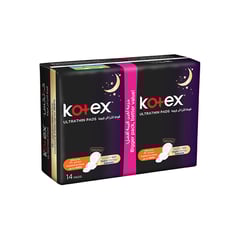 كوتكس الترا رفيعة حفائض نسائية ليلية بالأجنحة 14 قطعة