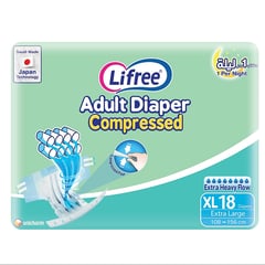 Lifree Tape Compressed, Adult Diapers 8 Cups , X Large 18 Pcs