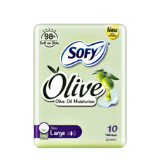 SOFY Olive, Slim, Large 29 cm, Sanitary Pads With Wings, 10 Pads