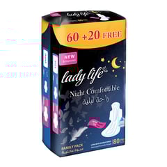 Lady life fold maxi night 60+20 pads