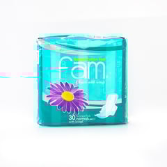 fam feminine napkins regular eco with wings