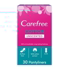 CAREFREE Panty Liners Cotton Unscented Pack of 30