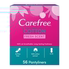 CAREFREE Panty Liners Cotton Fresh Scent Pack of 56