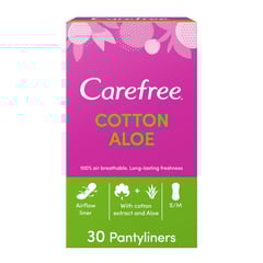 CAREFREE Panty Liners Cotton Aloe Pack of 30