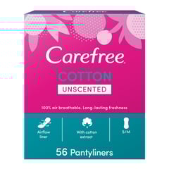 CAREFREE Panty Liners Cotton Unscented Pack of 56