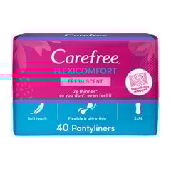 CAREFREE Panty Liners FlexiComfort Fresh Scent Pack of 40