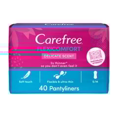 CAREFREE Panty Liners FlexiComfort Delicate Scent Pack of 40