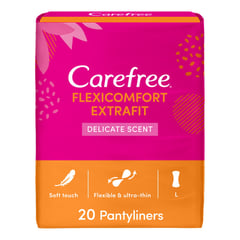 CAREFREE Panty Liners FlexiComfort ExtraFit Delicate Scent 20pcs