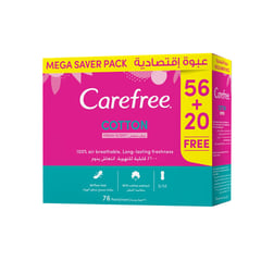 CAREFREE FEMININE NAPKINS COTTON NORMAL 76 PIECES