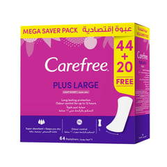 CAREFREE FEMININE NAPKINS LARGE PLUS 64 PIECES