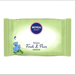 NIVEA Baby Fresh & Pure Wipes, Aloe Vera, No Alcohol, 63 Wipes