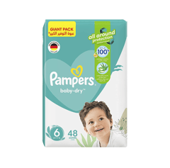 Pampers Size (6) Extra Large +13 kg 48 Diapers