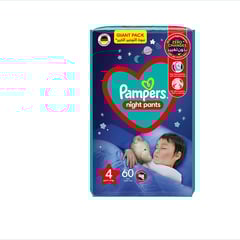 Pampers Baby-Dry Night Size 4 Pants 9-14Kg 60 Diapers Giant pack