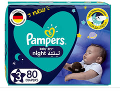 Pampers Baby-Dry Night, Size 3, 7-11 kg, 80 Diapers