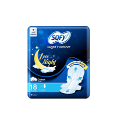 Sofy Night Comfort 35 Cm Sanitary Pads With Wings Pack Of 18 Pads