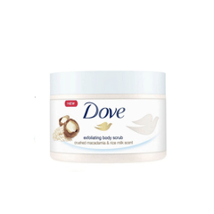 Dove exfolating body scrub macadamia and rice milk original 225 ml