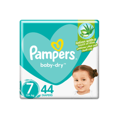 PAMPERS SIZE (7) +15 KG  44 DIAPERS