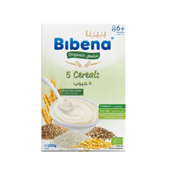 Bibena Cereal Organic 5 Cereals 6+ 200 gram