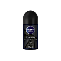 Nivea men Roll-on for Men DEEP Black Carbon Antibacterial Dark Wood Scent 50ml
