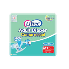 Lifree Tape Compressed Adults Diapers Medium 15 diapers