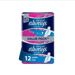 Always diamond  ultra thin extra long 12 pads